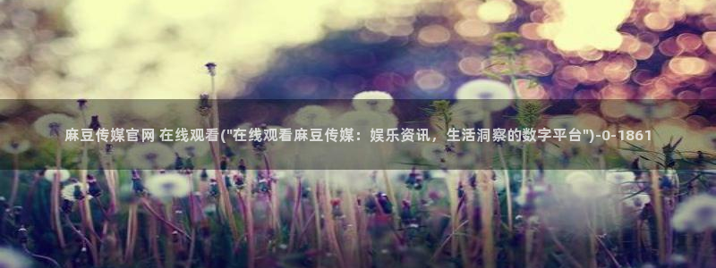 麻豆精选在线看：麻豆传媒官网 在线观看(\